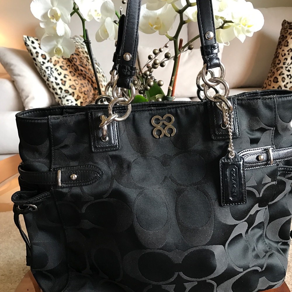 Coach Colette sateen tote shoulder bag purse chic